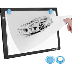 IMAGE Light Table A4 LED Pad Magnetic Drawing Board Dimmable Light Box Copy Board for Drawing with USB Cable and Power Supply (Black)