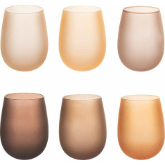 Villa d'Este Home Tivoli Happy Hour Chocolate Набор из 6 стаканов для воды из матового стекла 500 мл