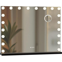 CLP Norlina Makeup Mirror I Cosmetic Mirror with Magnification I Dimmable LED Lighting I 3 Light Modes, Цвет: черный, Комплект поставки: Без Bluetooth