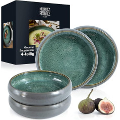 Суповые миски Moritz & Moritz Solid Stoneware, 19 см, Миски из каменного керамогранита для супа, макарон, салата или круп, набор из 4 штук