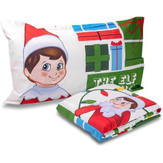 Односпальный пододеяльник Elf On The Shelf Single Duvet Cover Set Single Bed Sheet Fitted Sheet Pillowcase 100% Cotton Christmas Official Product