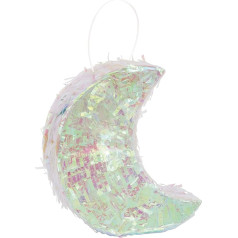 Unique 26363 Moon Mini Iridescent Moon Pinata Gift Decoration - Purple Galaxy Party - 1 Piece (1 Pack), Iridescent