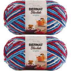 Пряжа Bernat Blanket Brights Red White & Boom - 2 упаковки по 300 г - полиэстер - 6 Super Bulky - 220 метров - Вязание/Кроше