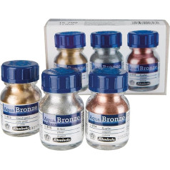 Schmincke - Набор Aqua Bronze, отбеливатель золото, серебро, медь, 3 x 20 мл, 15 700 097, блестящие металлические эффекты на гуашевых и акварельных картинах, б