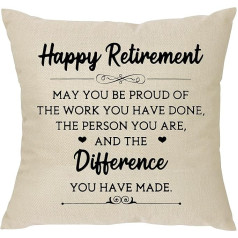 Happy Retirement Gifts for Women - Funny Pillowcase Pillow Cover For Retirement Appreciation Gift - Gift for Mom Boss Co-workers Teachers Nurse Friends Wife Sisters Cushion Cover