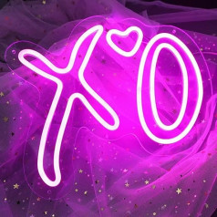 XO сердце неоновые знаки, неоновые световые знаки для декора стен розовый XO светодиодные знаки диммируемые неоновые огни для спальни USB пит