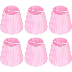 Beufee Pack of 6 Small Lampshades, Люстра Абажуры Клип На Небольшой Розовый Бочонок Ткань Абажур Для Настенных Ламп, Настольные Лампы, Замена