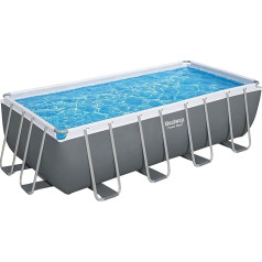 Bestway Power Steel Frame Pool Complete Set with Sand Filter System 488 x 244 x 122 см, серый, квадратный