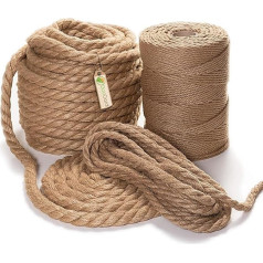 Джутовая веревка BooGardi различной толщины и длины - диаметр 30 мм длина 20 м - натуральный продукт для рукоделия - натуральное волокно для макра