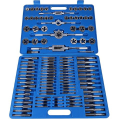 Набор метчиков и плашек, набор для нарезания резьбы и плашек M2 - M18, набор метчиков из 110 предметов с метчиковым ключом, набор для нарезания м