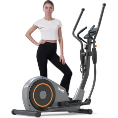 YAMO Cross Trainer для дома, очень тихий магнитный эллиптический тренажер с маховиком 7 кг, 8 уровнями сопротивления, датчиком пульса, многофункцион