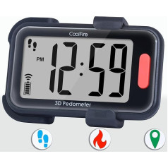 Coolfire 3D точный шагомер для ходьбы, простой счетчик шагов с большим дисплеем часов, шагомер для ходьбы шагов, калорий и миль. Фитнес-трекер, ав