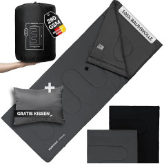 MONTARAY Одеяло Спальный мешок хлопок 3-4 сезона [280 GSM] Спальный мешок на открытом воздухе для кемпинга с подушкой, спальный мешок приятный и теп