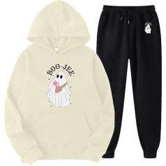 Женский свитшот Eauptffy, толстовка и свитшот, толстовка с принтом Halloween Tracksuit Cap 2 Piece Tracksuit Baggy Casual Loungewear Fashion Festive Streetwear Jogger