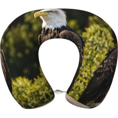 Подушка для шеи AKDODK с рисунком летящего орла для путешествий, подушка для путешествий из пены с памятью, портативный аксессуар для самолет