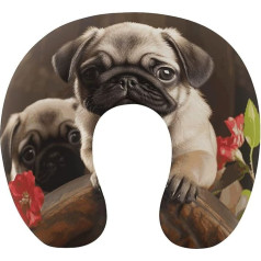 Подушка для путешествий Puppy's pug с поддержкой шеи, пена с эффектом памяти, U-образная подушка, мягкая, удобная, подушка для шеи, подушка для сна