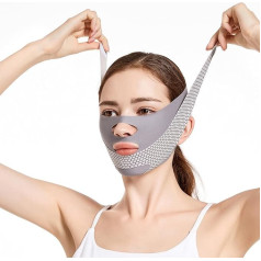Walkervo Double Chin Reducer Face Lifting Mask Facelifting Bandage for Women and Men Anti-Wrinkle Face Mask for Double Chin and Saggy Face Skin, Grey