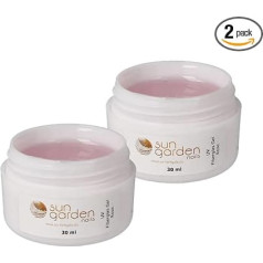 UV Fibreglass Gel Rose Clear Premium Line, Finish Gel Builder Gel Bonding Gel Top Coat High Gloss Gel 1-Phase Gel Pack of 2 x 30 ml