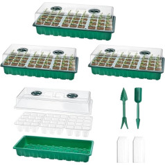 Rinobels Пропагационные лотки с крышками 3 Pack 108 ячеек теплицы Propagator Box для растений саженцев Многоразовые Propagator лотки пластиковые для теплицы/