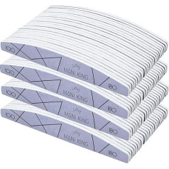 MANI KING Пилочка для ногтей 100/180-100 штук - полумесяц - грубый напильник - двусторонний - пилочки для гелевых ногтей - различные формы зерен - для п