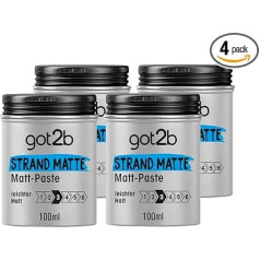 got2b Strand Matte Paste (100 мл), Паста для матового серфинга, для придания матовости, текстурирования и укладки без склеивания, средняя фиксация, 4 x 100 м