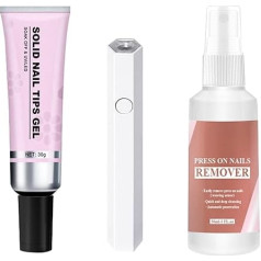 Falsch Für Falsche Nägel In Süßem Gel, Gelgel Für Falsche Nägel - Kit Der Acrylnägel - Festes Acrylnagelkleber, Starker Klebstoff Mit Schnellem Trocknen, Mit Auflösen Und Lampe