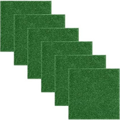 OUDQFCJ 6 Stück Kunstrasen Miniaturgarten, zum Basteln, Wichtel, Miniatur Rasen Dekoration, Miniaturgarten Rasen, Klein zum Basteln, für DIY, Miniatur Garten Deko (9,7 x 9,7 см)