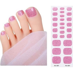 Einfarbige Zehennagellackstreifen Zehennagelaufkleber Vollständige Nagelfolien Halbgehärtete Gel Zehennagelstreifen Zehennagelfolien