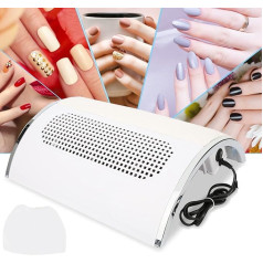 Yakimz Nail Vacuum Cleaner 220 V Nail Vacuum Cleaner White Профессиональный пылесос для ногтей с 2 мешками для сбора пыли и 3 вентиляторами, мощное удаление пыли, для 