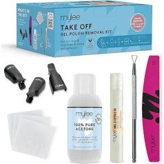 Mylee Take Off Gel Polish Removal Kit - Полный набор для быстрого и салонного удаления гель-лака в домашних условиях - с ацетоном, зажимами и маслом для ухода