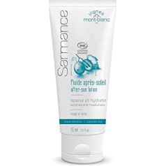 Sarmance Organic After Sun Fluid - Face and Body - Soothing, Moisturising and Refreshing - Organic Vine Water, Shea Butter, Aloe Vera - 75ml