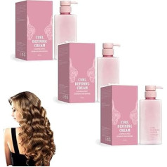 Curl Defining Cream (450 мл), Curly Anti-Wrinkle Cream, Curly and Wave Hair Moisture Protection Cream with Milk Fruc Curl Defining Cream, Controlled Frizz (1, 3 Pieces)