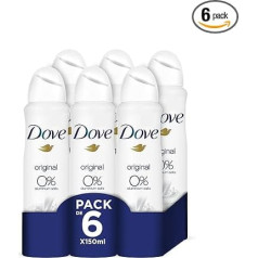 Dove Оригинальный дезодорант 0% алюминия 6 x 150 мл Всего 900 мл