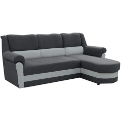 Mb-Moebel Небольшой угловой диван Cannes с функцией сна и оттоманкой L-Shape Sofa Bed Cushion Set Cannes (серый, угловой диван справа)
