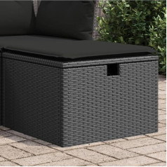 Садовый табурет Homgoday с черной подушкой, 55 x 55 x 37 см, диваны из полираттана, диваны на открытом воздухе, софа, садовый диван, гостиная, патио, м