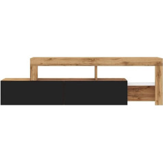 Selsey Тумба под телевизор Sideboard TV Stand TV Cabinet 172 см LED подсветка Асимметричный дуб Wotan Black Front Branches