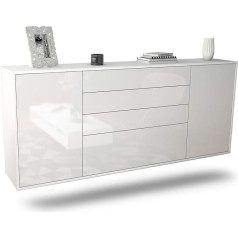 Dekati Подвесной сервант Alexandria (180 x 77 x 35 см) Корпус белый матовый - Фасад белый глянцевый - Нажим на открывание - Плавный ход направляющих