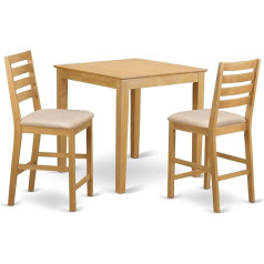 East West Furniture Барный комплект из 3 частей с высотой стойки - стол и 2 стула высотой стойки