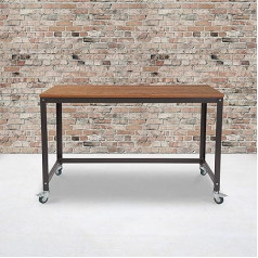 Flash Furniture Компьютерный стол, металл, коричневый дуб, 47,25