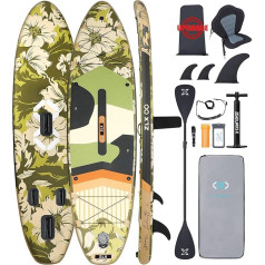 Надувная доска ZLX 350 см - Stand-up Paddleboard - стоячая доска для гребли, SUP-доска премиум-класса для всех уровней подготовки: Прочная, нескользящая, ре