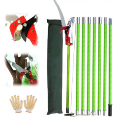 Пила для обрезки, kyaoayo Пила для обрезки с телескопической ручкой, 8 м телескопическая пила для обрезки, регулируемая длина пилы для обрезки, 