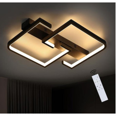 CBJKTX Потолочный светодиодный светильник 35 Вт, черный, диммируемая лампа для гостиной с пультом дистанционного управления, современный диза