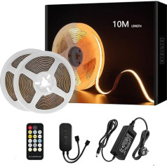 JBdusn 24 В COB светодиодная лента CCT, 10 м настраиваемый теплый белый холодный белый светодиодный ленточный свет, диммируемый 576 светодиодов / м с