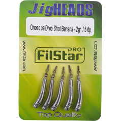PRO FILSTAR Drop Shot Lead Set 5 x 2 g - Dropshot Lead Teardrop Shape Curved - Fishing Weights Set with Swivels - Fishing Weights - Jig Heads - Fishing Lead - Fishing Set - Fishing Weights - Fishing Weights - Fishing