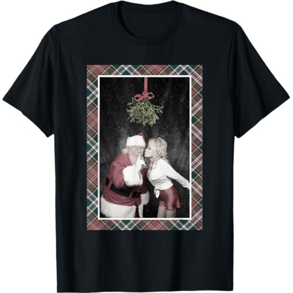 Футболка Dolly Parton Kissing Santa T-Shirt, черный