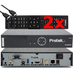 Protek X2 Combo 4K - UHD HDR DVB-S2 и DVB-C/ T2, OpenATV E2 Linux Sat & Cable / T2 приемник, Smart TV Box, функция записи, кардридер, медиаплеер, WiFi, второй пульт ДУ и EasyMouse HDMI