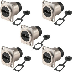 PENGLIN Набор из 5 D-типа HDMI Panel Mount Female to Female HDMI Through Socket с водонепроницаемым пылезащитным колпачком