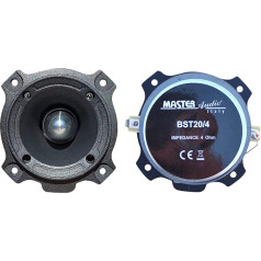 MASTER AUDIO 2 BST20/4 Black Super Bullet Tweeters with 100 Watt RMS and 200 Watt Max 8 cm Diameter Impedance, 4 Ohm, Sensitivity 105 dB per Pair