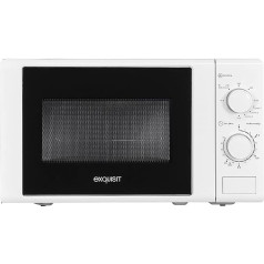 Микроволновая печь Exquisit® 700 Вт, гриль 1000 Вт, 20 литров, поворотный стол 25,5 см, современный дизайн, лакированное внутреннее покрытие, 5 уровней,