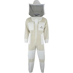 Премиум костюм пчеловода с дышащей сеткой для пчеловодов пчел устойчив к проколам белый или коричневый 120 140 S M L XL XXL, L - белый